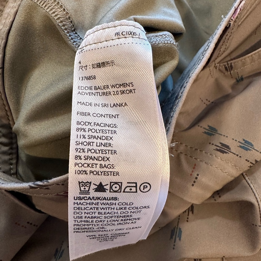 Eddie Bauer army green arrow print Tennis Golf Active Skirt Skort women's sz 4 - Picture 4 of 7